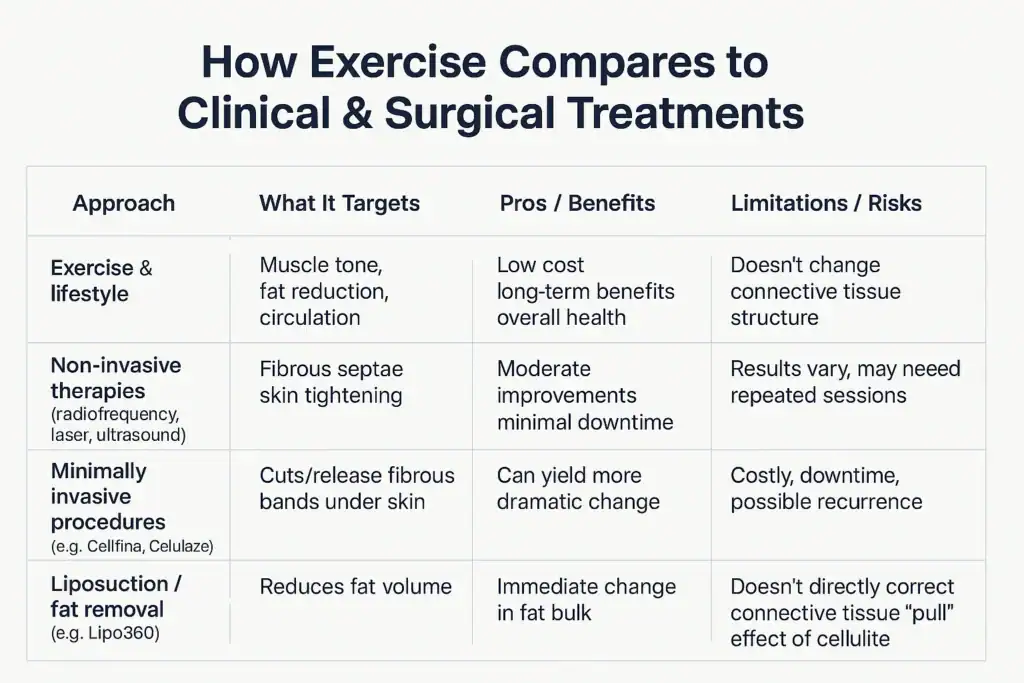 Sculpting Your Bum: Can Toning Exercises Really Reduce Cellulite? 2 How exercise compares to treatments from Lipo 360 Brentwood