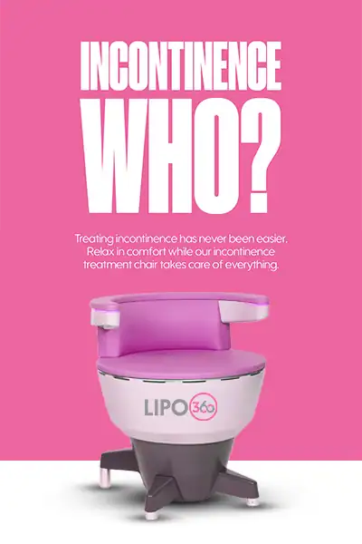 LIPO360 EMS Chair Can Help with Urinary Incontinence 2 Image of a urinary incontinence treatment seat Brentwood